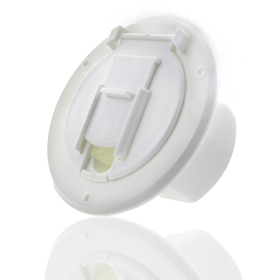 Round Electric Cable Hatch for 30 Amp Camper and RV Cord, White