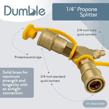 Load image into Gallery viewer, 1/4in Gas Line Splitter 2 Way Propane Quick Connect Tank Adapters
