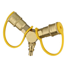 Load image into Gallery viewer, 1/4in Gas Line Splitter 2 Way Propane Quick Connect Tank Adapters
