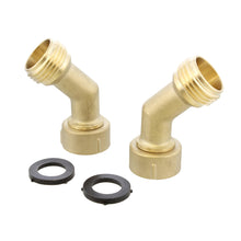 Load image into Gallery viewer, 45 Degree Garden Hose Elbow Fitting Hose Connector 2pk with 4 Washers
