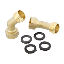 Load image into Gallery viewer, 45 Degree Garden Hose Elbow Fitting Hose Connector 2pk with 4 Washers
