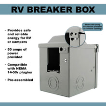 Load image into Gallery viewer, RV Sub Panel - Electrical Panel 50 Amp Weatherproof Breaker Panel
